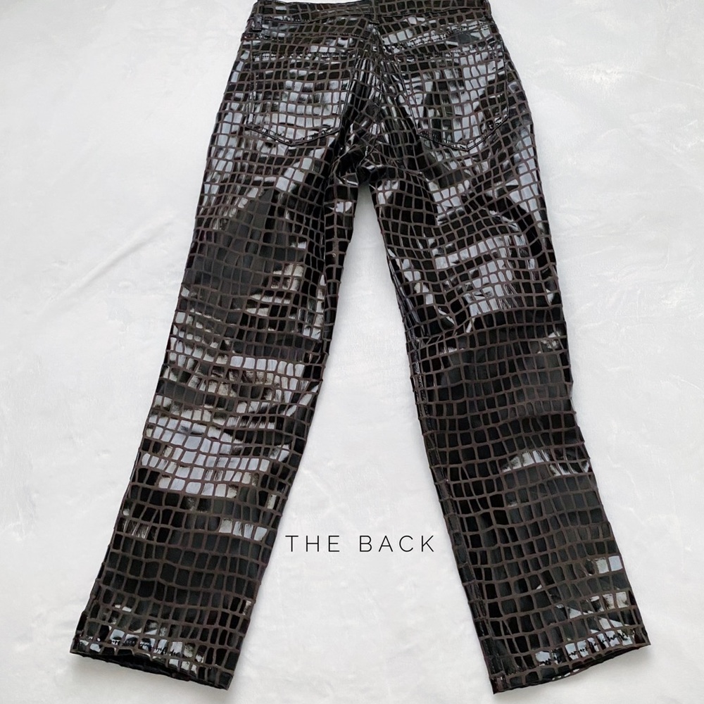 Topshop Faux Croc Cropped Straight Leg Pants - Picture 12 of 13